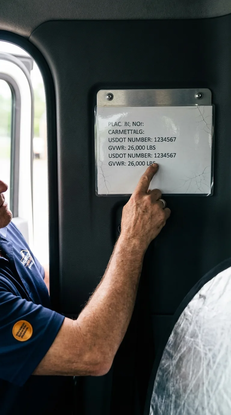 USDOT licensing placard verification in Lindsay